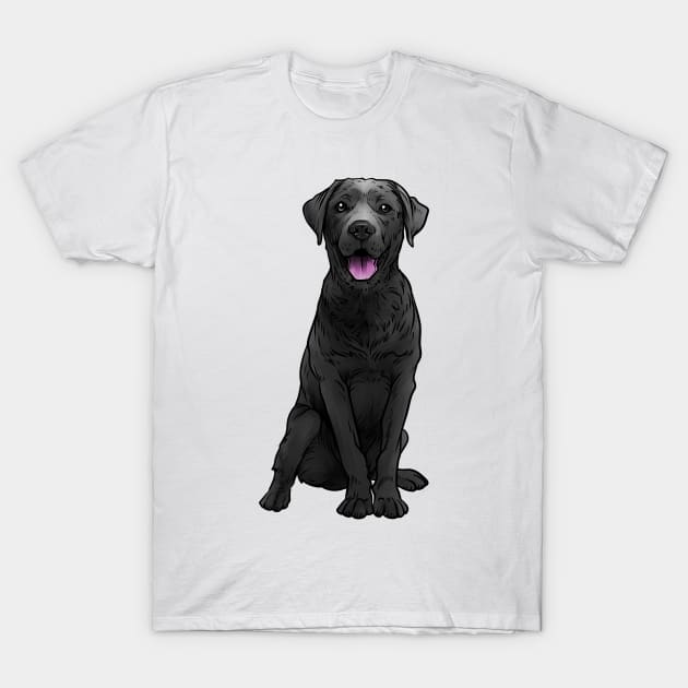 Black Labrador Retriever Dog Black Lab T-Shirt by whyitsme